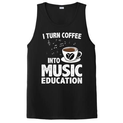 Funny Music Teacher Art For Women Men Musician Coffee Lover PosiCharge Competitor Tank