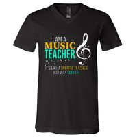 Funny Music Teacher Music Teacher Cool Teacher Gifts V-Neck T-Shirt