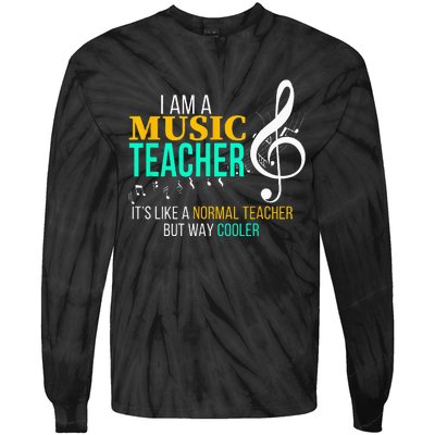 Funny Music Teacher Music Teacher Cool Teacher Gifts Tie-Dye Long Sleeve Shirt