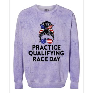 Funny Monday Tuesday Thursday Practice Qualifying Race Day (4) Colorblast Crewneck Sweatshirt