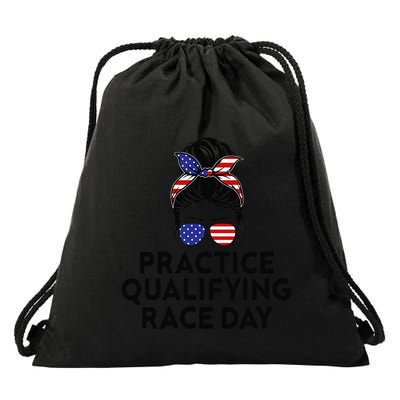 Funny Monday Tuesday Thursday Practice Qualifying Race Day (4) Drawstring Bag