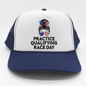 Funny Monday Tuesday Thursday Practice Qualifying Race Day (4) Trucker Hat