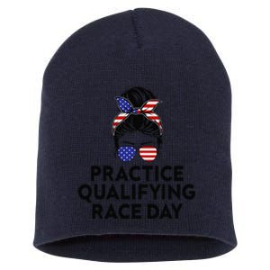 Funny Monday Tuesday Thursday Practice Qualifying Race Day (4) Short Acrylic Beanie