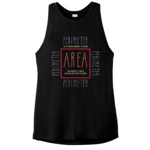 Funny Math Teacher Area Perimeter Cool Math Math Teacher Ladies PosiCharge Tri-Blend Wicking Tank