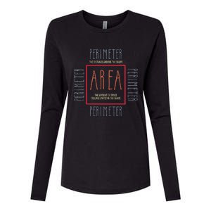 Funny Math Teacher Area Perimeter Cool Math Math Teacher Womens Cotton Relaxed Long Sleeve T-Shirt