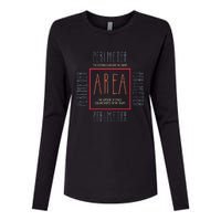 Funny Math Teacher Area Perimeter Cool Math Math Teacher Womens Cotton Relaxed Long Sleeve T-Shirt