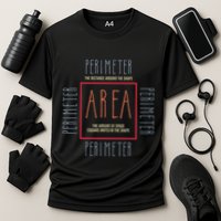 Funny Math Teacher Area Perimeter Cool Math Math Teacher Cooling Performance Crew T-Shirt