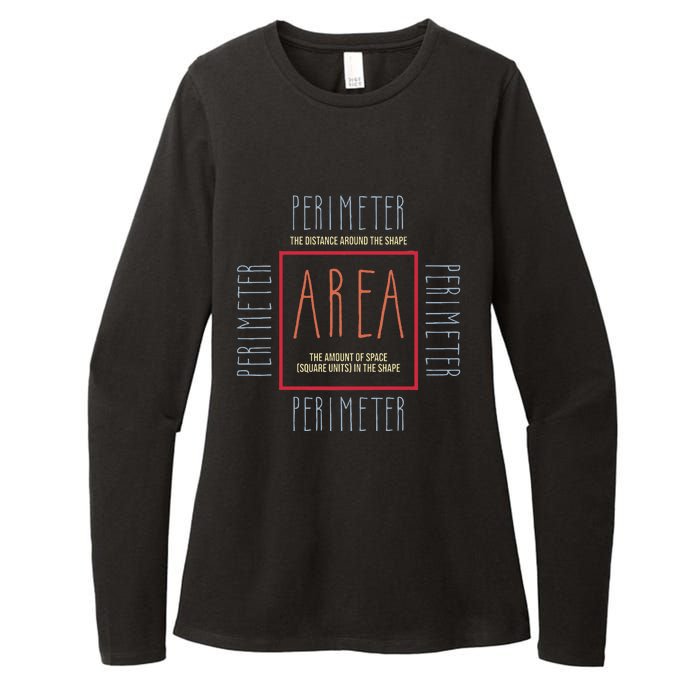 Funny Math Teacher Area Perimeter Cool Math Math Teacher Womens CVC Long Sleeve Shirt