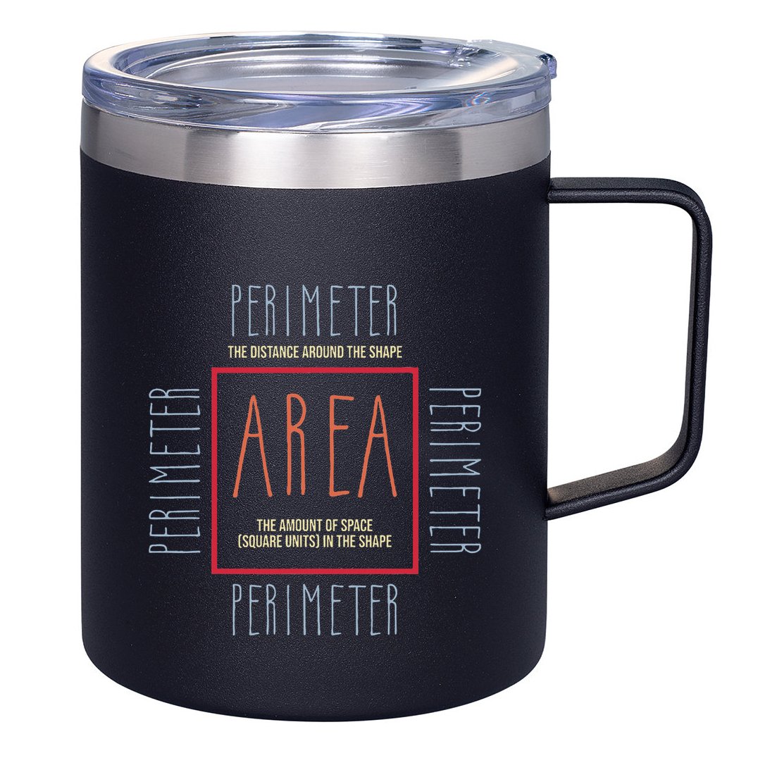 Funny Math Teacher Area Perimeter Cool Math Math Teacher 12oz Stainless Steel Coffee Mug