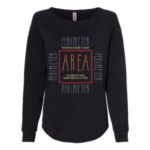 Funny Math Teacher Area Perimeter Cool Math Math Teacher Womens California Wash Sweatshirt