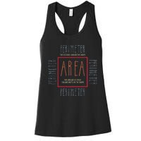 Funny Math Teacher Area Perimeter Cool Math Math Teacher Women's Racerback Tank