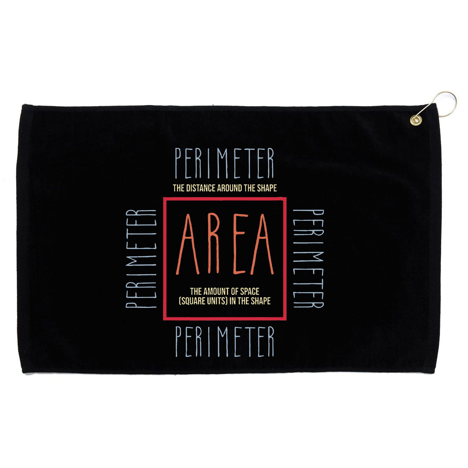 Funny Math Teacher Area Perimeter Cool Math Math Teacher Grommeted Golf Towel