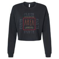 Funny Math Teacher Area Perimeter Cool Math Math Teacher Cropped Pullover Crew