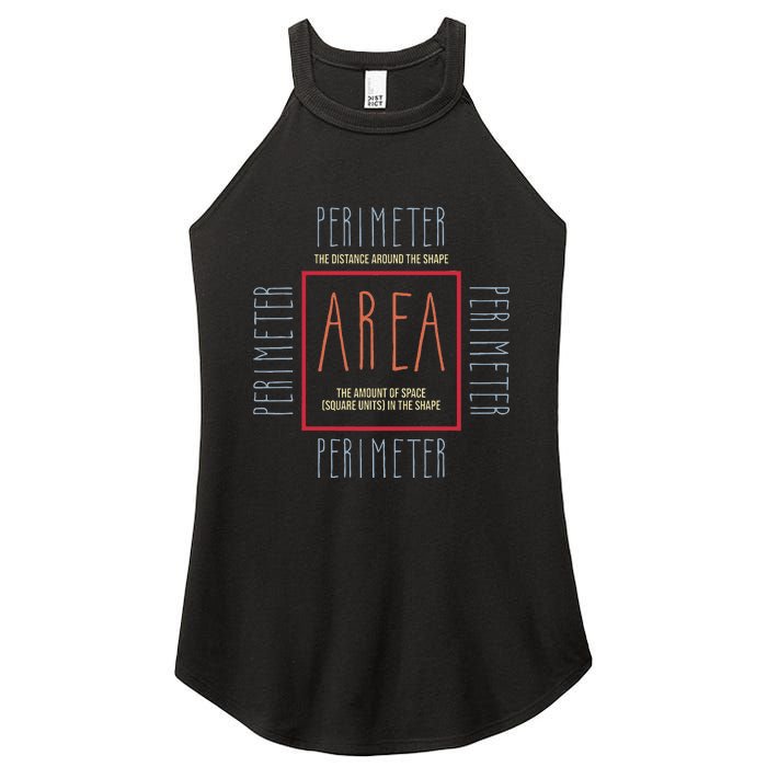 Funny Math Teacher Area Perimeter Cool Math Math Teacher Women's Perfect Tri Rocker Tank