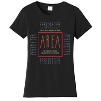 Funny Math Teacher Area Perimeter Cool Math Math Teacher Women's T-Shirt