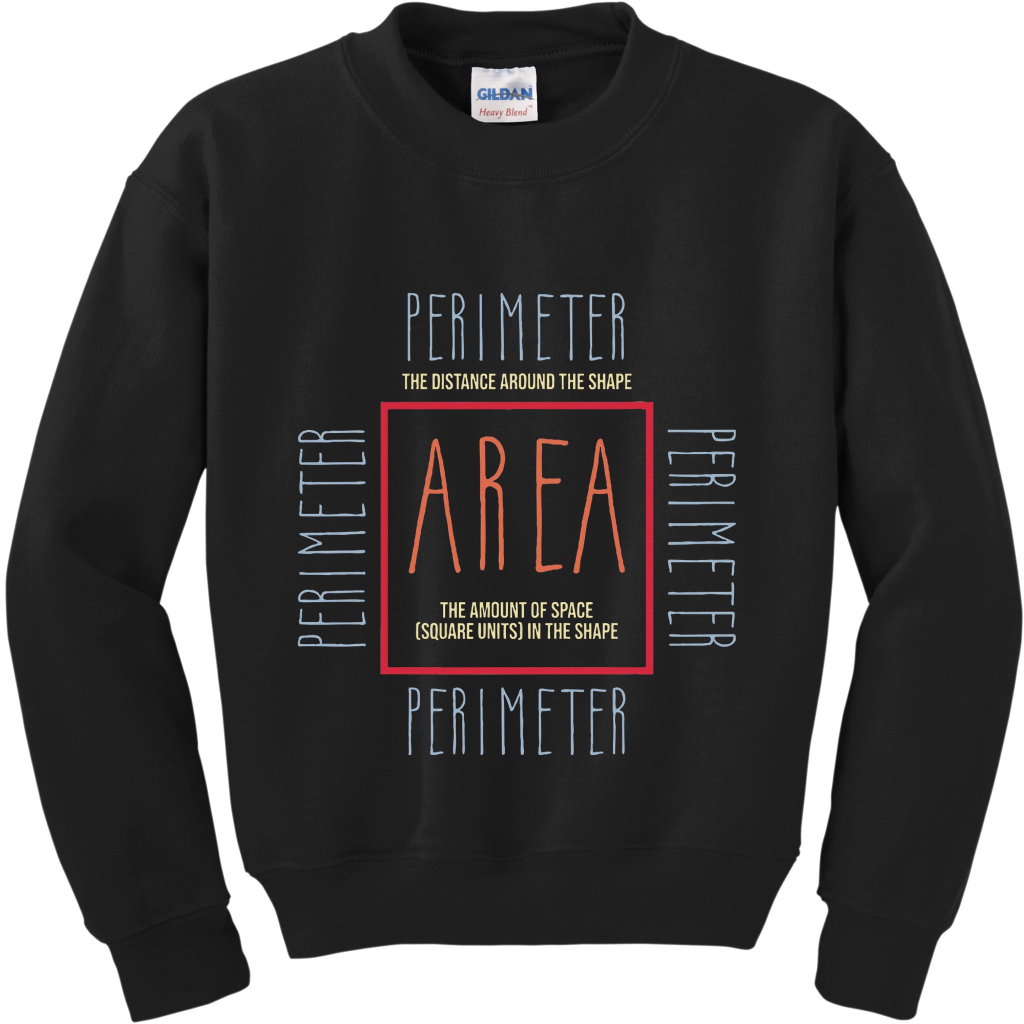 Funny Math Teacher Area Perimeter Cool Math Math Teacher Kids Sweatshirt