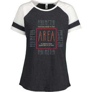 Funny Math Teacher Area Perimeter Cool Math Math Teacher Enza Ladies Jersey Colorblock Tee