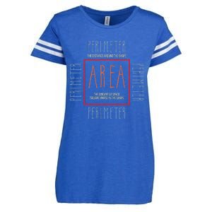 Funny Math Teacher Area Perimeter Cool Math Math Teacher Enza Ladies Jersey Football T-Shirt