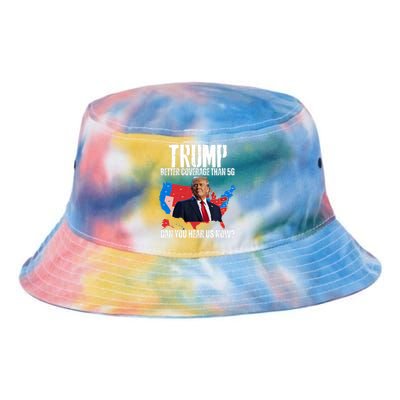 Flag Map Trump Better Coverage Than 5g Can You Hear Us Now Tie Dye Newport Bucket Hat