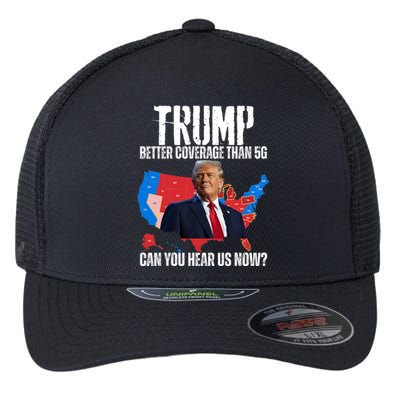 Flag Map Trump Better Coverage Than 5g Can You Hear Us Now Flexfit Unipanel Trucker Cap