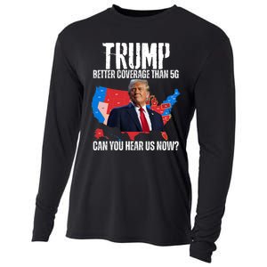 Flag Map Trump Better Coverage Than 5g Can You Hear Us Now Cooling Performance Long Sleeve Crew