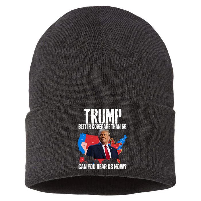 Flag Map Trump Better Coverage Than 5g Can You Hear Us Now Sustainable Knit Beanie