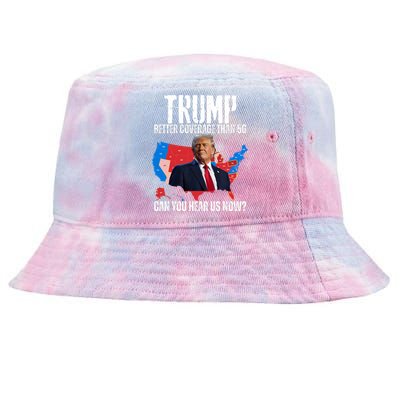 Flag Map Trump Better Coverage Than 5g Can You Hear Us Now Tie-Dyed Bucket Hat