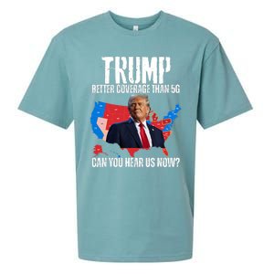 Flag Map Trump Better Coverage Than 5g Can You Hear Us Now Sueded Cloud Jersey T-Shirt