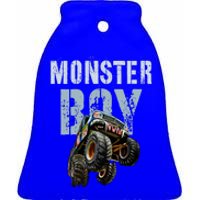 Funny Monster Truck Birthday Matching Mom Dad Theme Gift Ceramic Bell Ornament