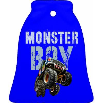 Funny Monster Truck Birthday Matching Mom Dad Theme Gift Ceramic Bell Ornament