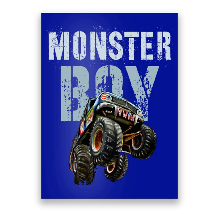 Funny Monster Truck Birthday Matching Mom Dad Theme Gift Poster