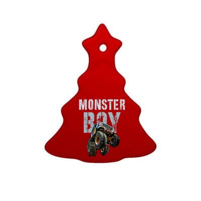 Funny Monster Truck Birthday Matching Mom Dad Theme Gift Ceramic Tree Ornament