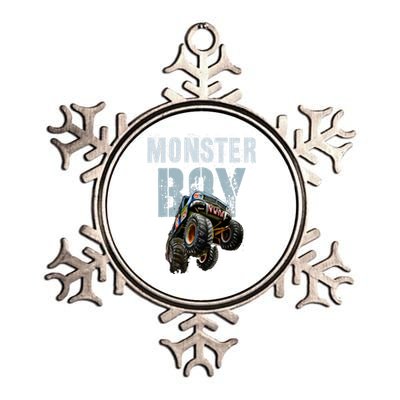 Funny Monster Truck Birthday Matching Mom Dad Theme Gift Metallic Star Ornament