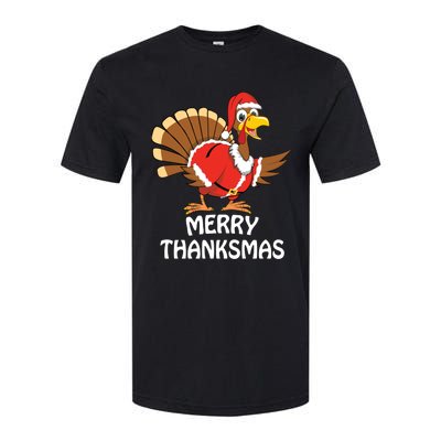 Funny Merry Thanksmas Happy Thanksgiving Merry Christmas Softstyle® CVC T-Shirt