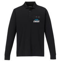 Funny Meteorology Tornado Weather Lovers Storm Chasers Performance Long Sleeve Polo