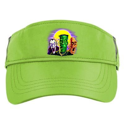 Frankenstein Mummy Three Monsters Adult Drive Performance Visor