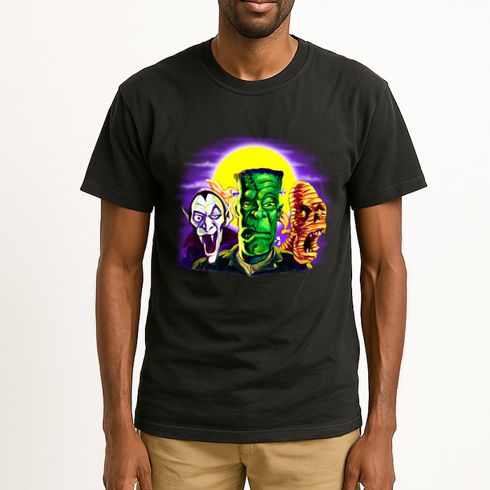 Frankenstein Mummy Three Monsters Tall T-Shirt