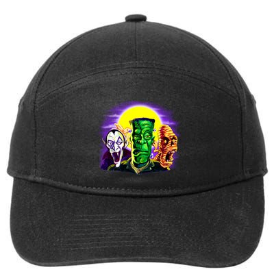 Frankenstein Mummy Three Monsters 7-Panel Snapback Hat