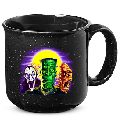 Frankenstein Mummy Three Monsters 15oz Campfire Ceramic Mug