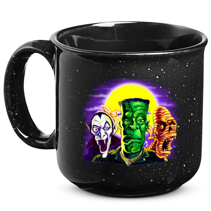 Frankenstein Mummy Three Monsters 15oz Campfire Ceramic Mug