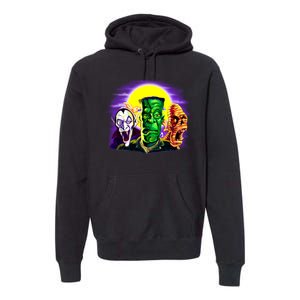 Frankenstein Mummy Three Monsters Premium Hoodie