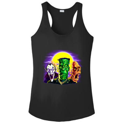 Frankenstein Mummy Three Monsters Ladies PosiCharge Competitor Racerback Tank
