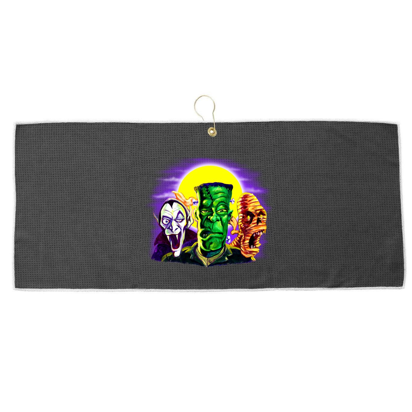 Frankenstein Mummy Three Monsters Large Microfiber Waffle Golf Towel