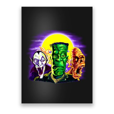 Frankenstein Mummy Three Monsters Poster
