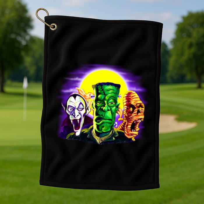 Frankenstein Mummy Three Monsters Golf Towel