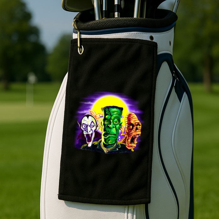 Frankenstein Mummy Three Monsters Golf Towel
