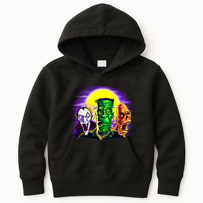 Frankenstein Mummy Three Monsters Kids Hoodie