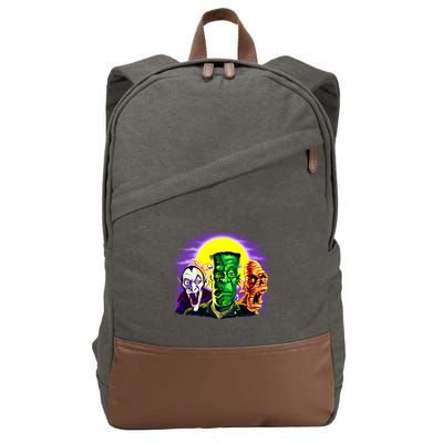 Frankenstein Mummy Three Monsters Cotton Canvas Backpack