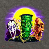 Frankenstein Mummy Three Monsters Cotton Canvas Backpack