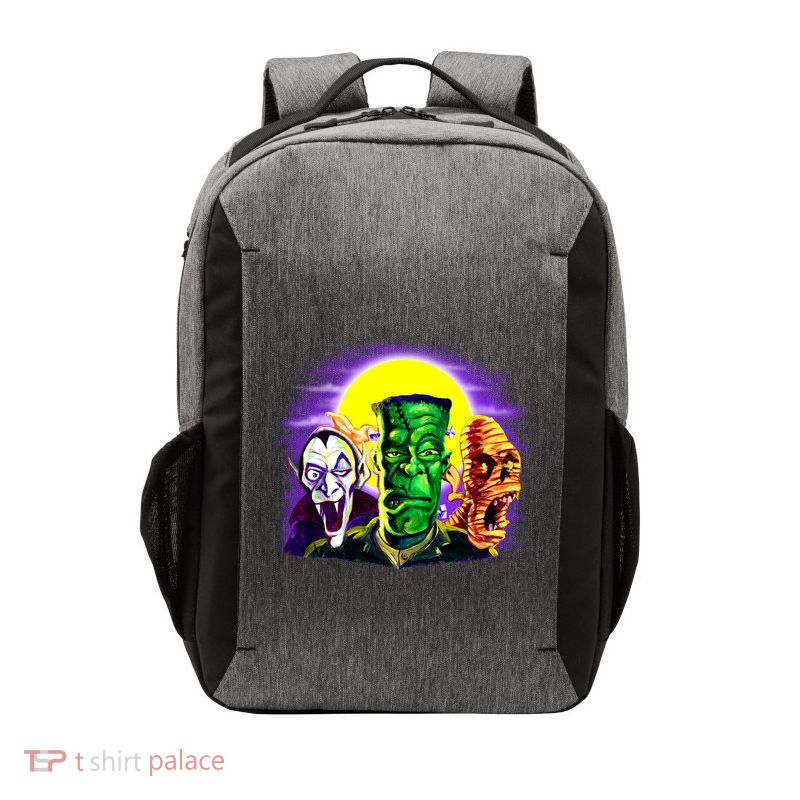 Frankenstein Mummy Three Monsters Vector Backpack